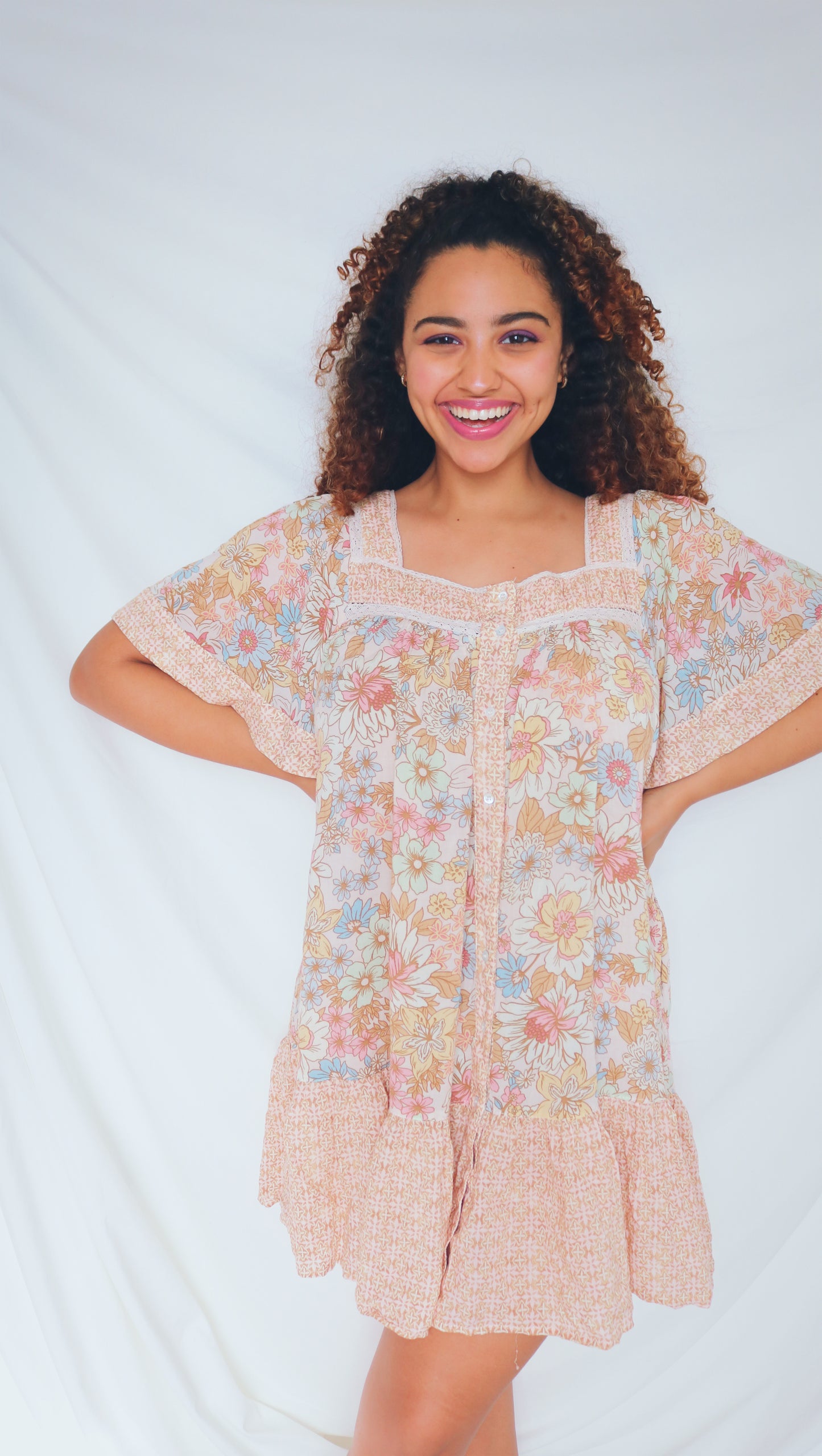 Taupe floral Dress