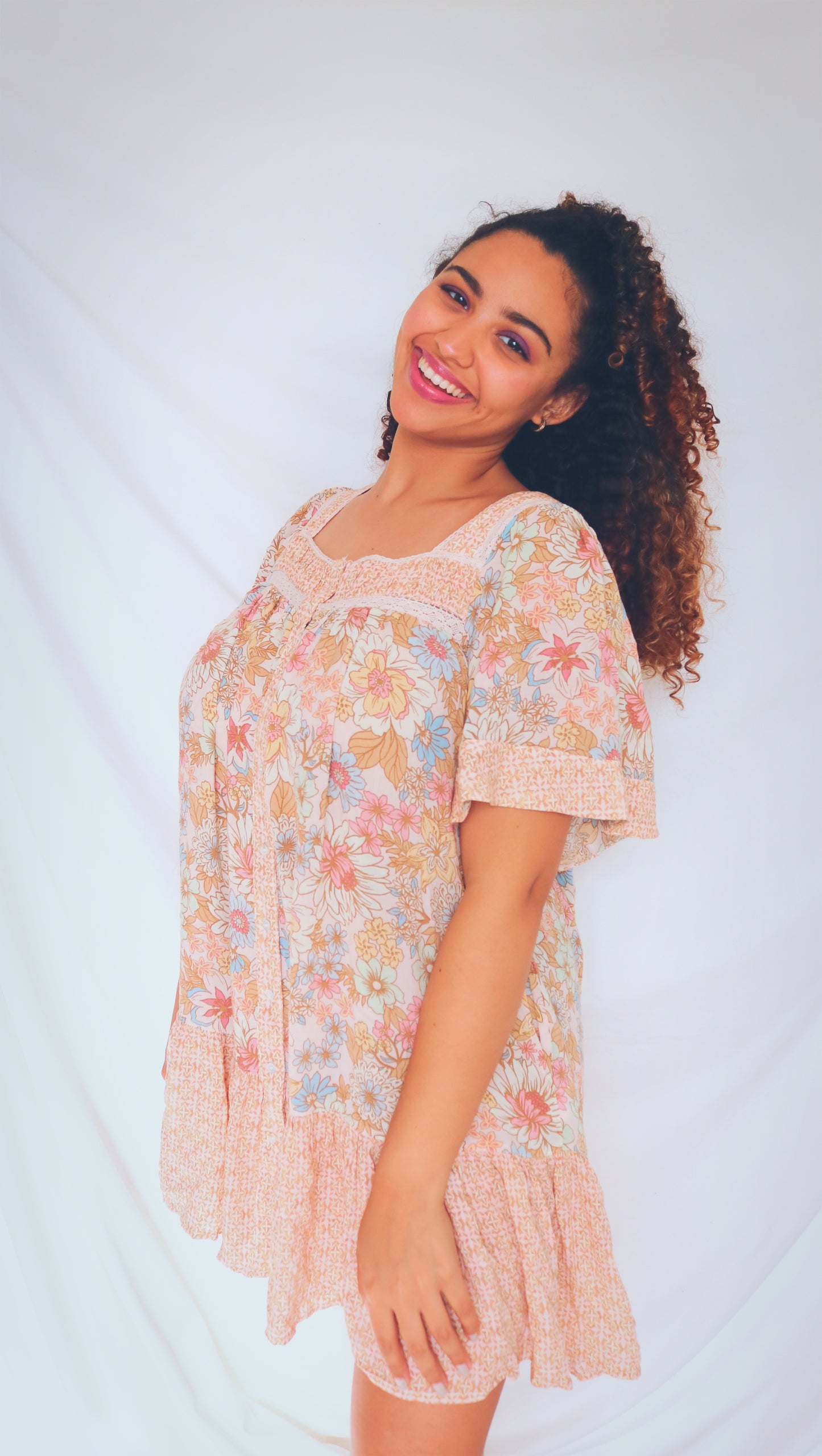Taupe floral Dress