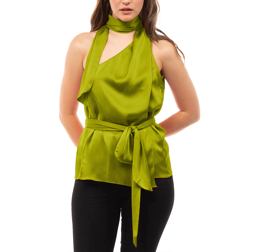 One Shoulder Satin Blouse