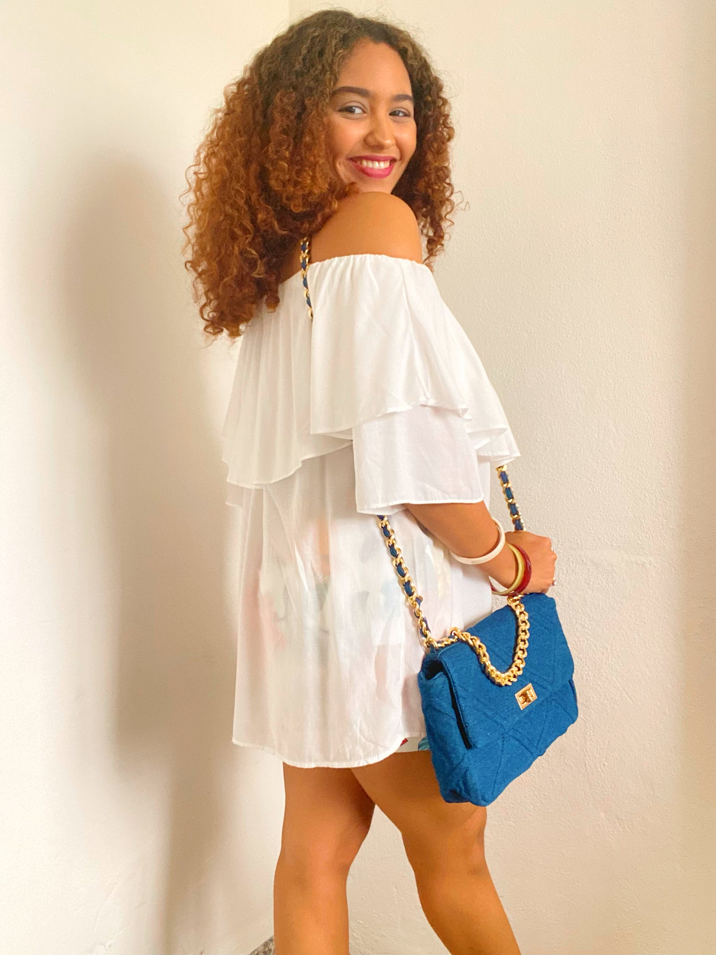 Soft Breeze Frilling Off Shoulder Fashion Top