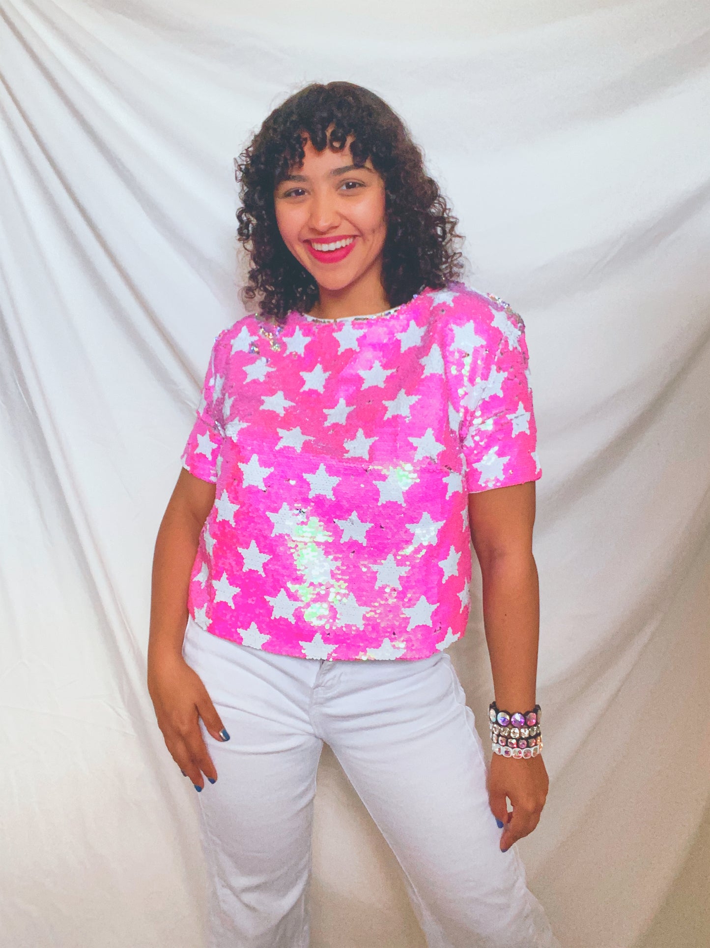 Sequin Crop T-Shirt