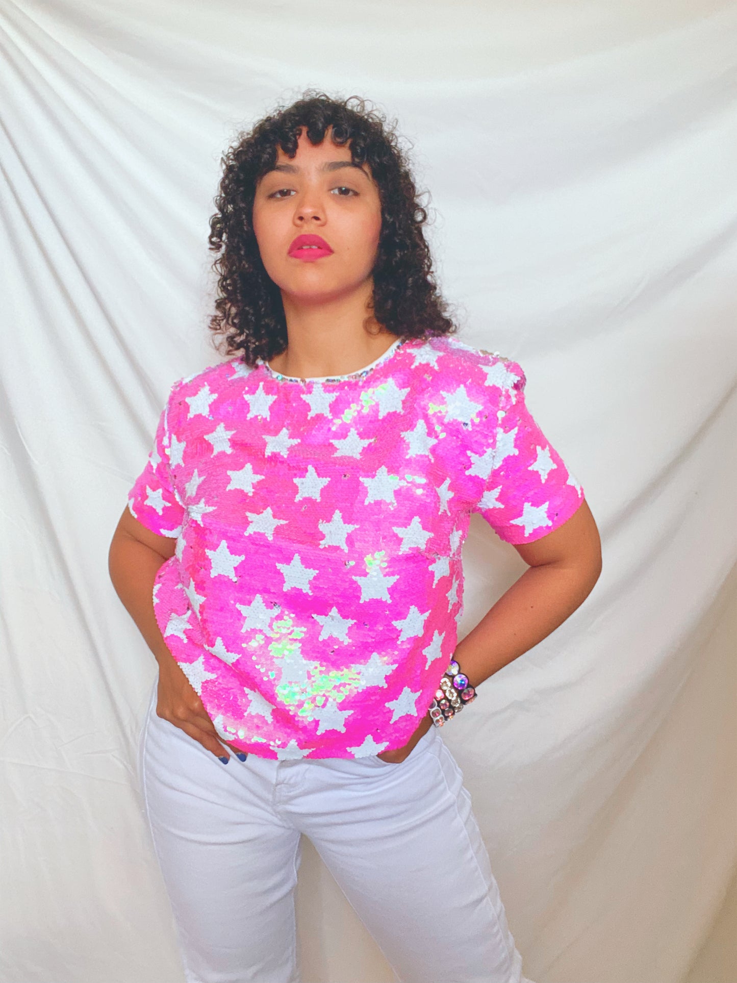 Sequin Crop T-Shirt