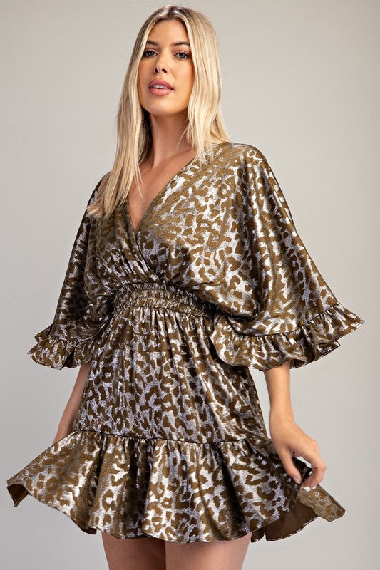 Animal Print Satin Dress