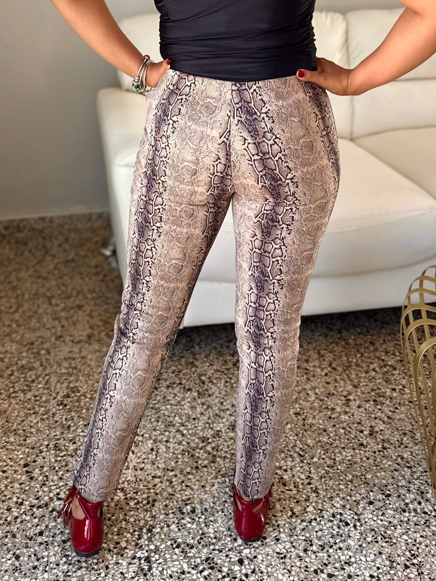 Snake print pants