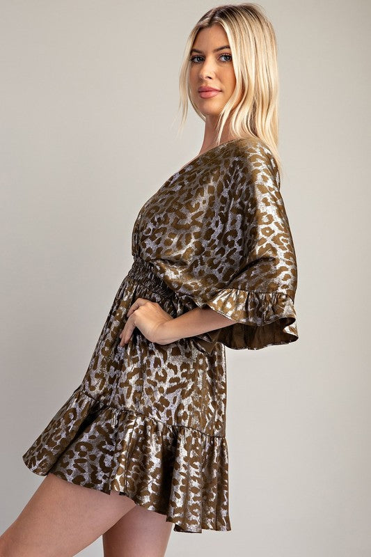 Animal Print Satin Dress