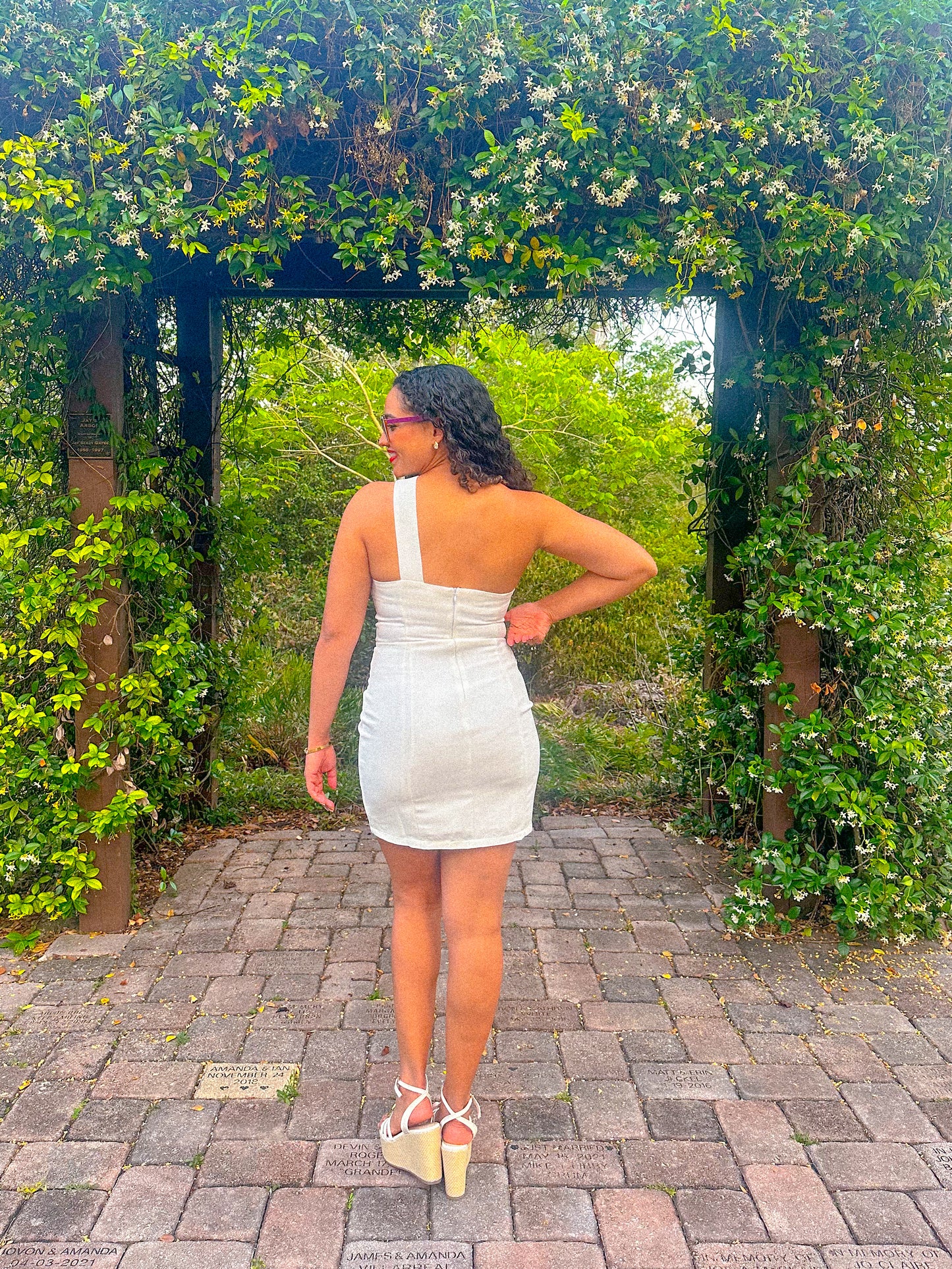 Off White One Shoulder Dress