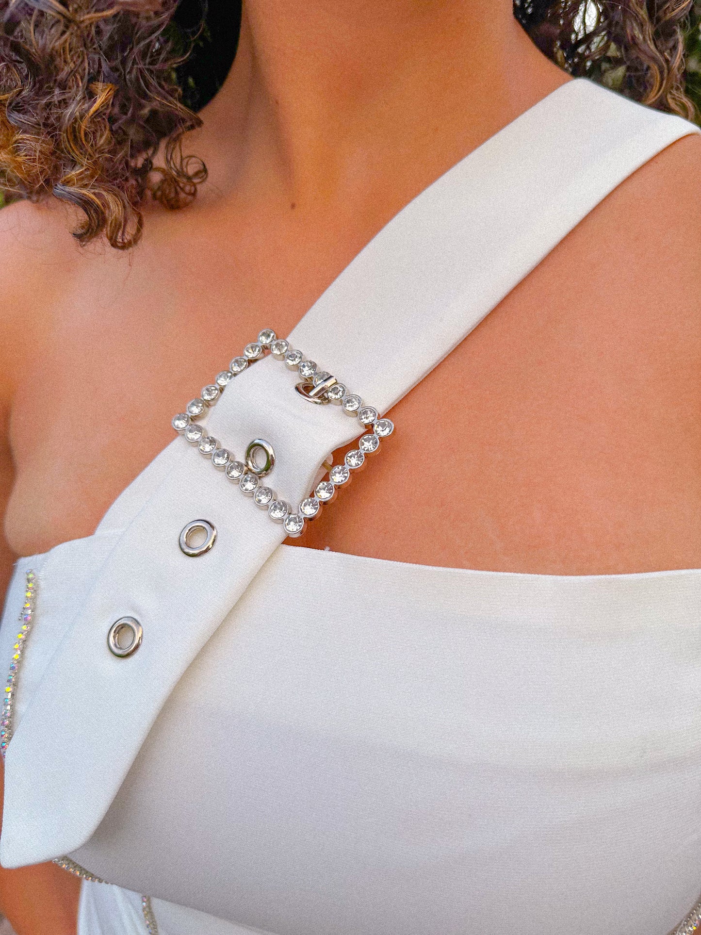 Off White One Shoulder Dress