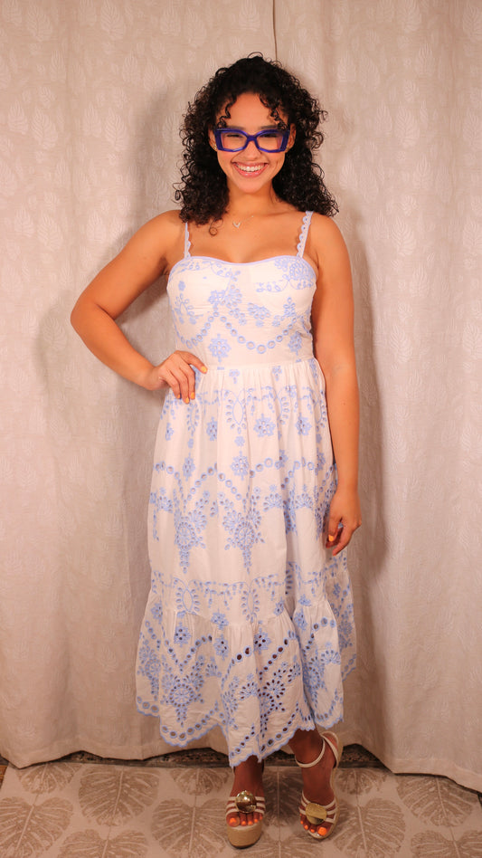 Embroidered Midi Dress