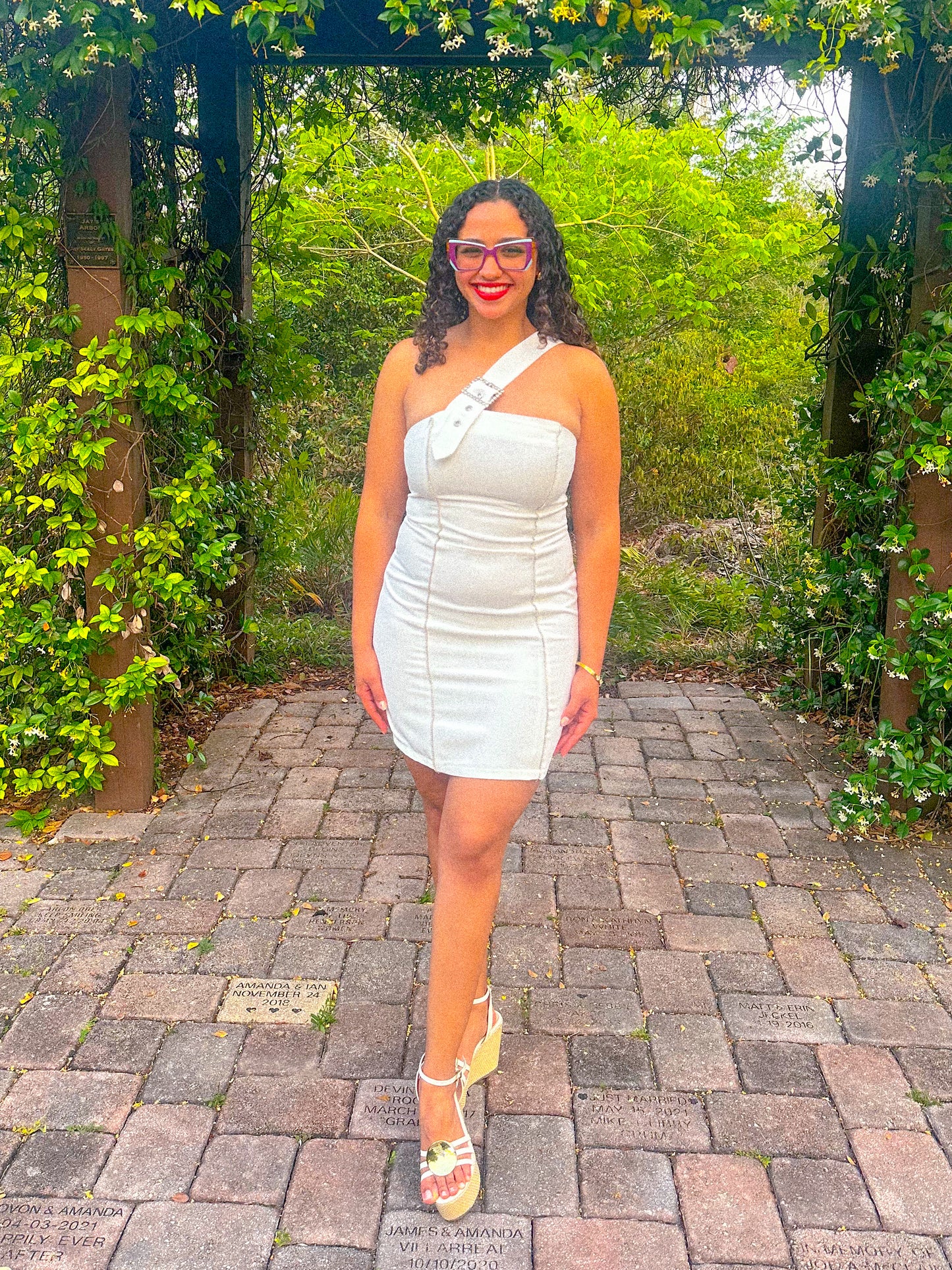 Off White One Shoulder Dress
