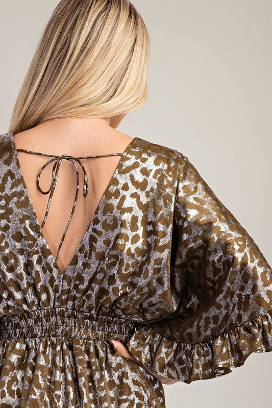 Animal Print Satin Dress