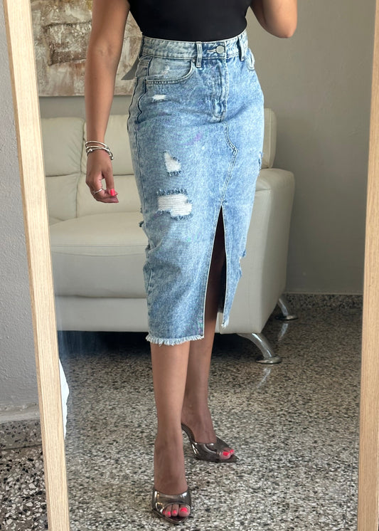 Midi Denim Skirt