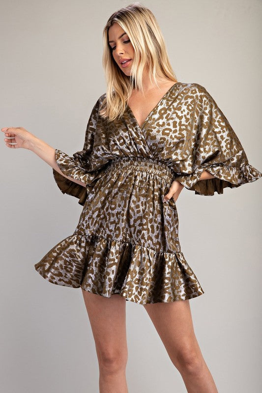 Animal Print Satin Dress