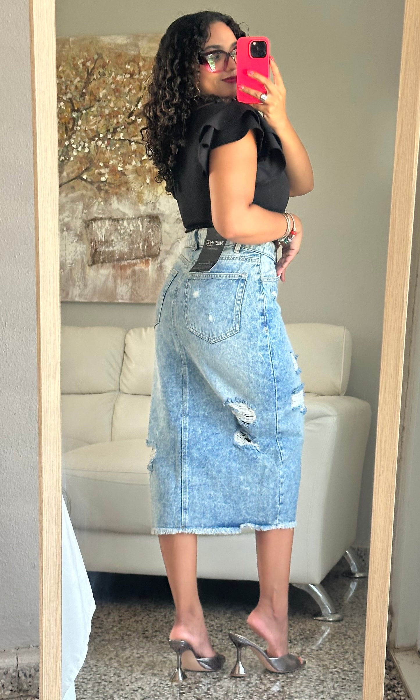 Midi Denim Skirt