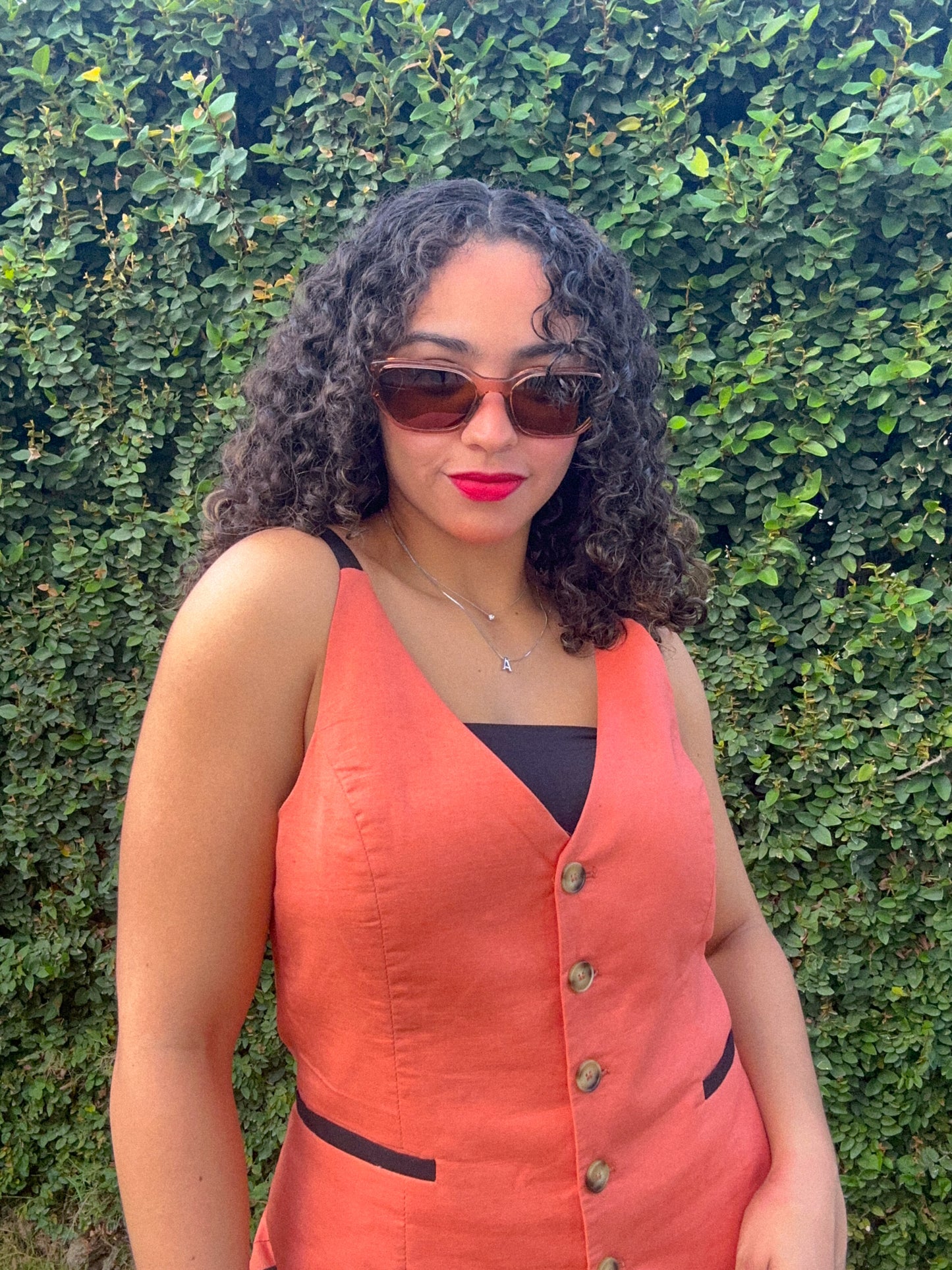 Terracota Linen Vest Set