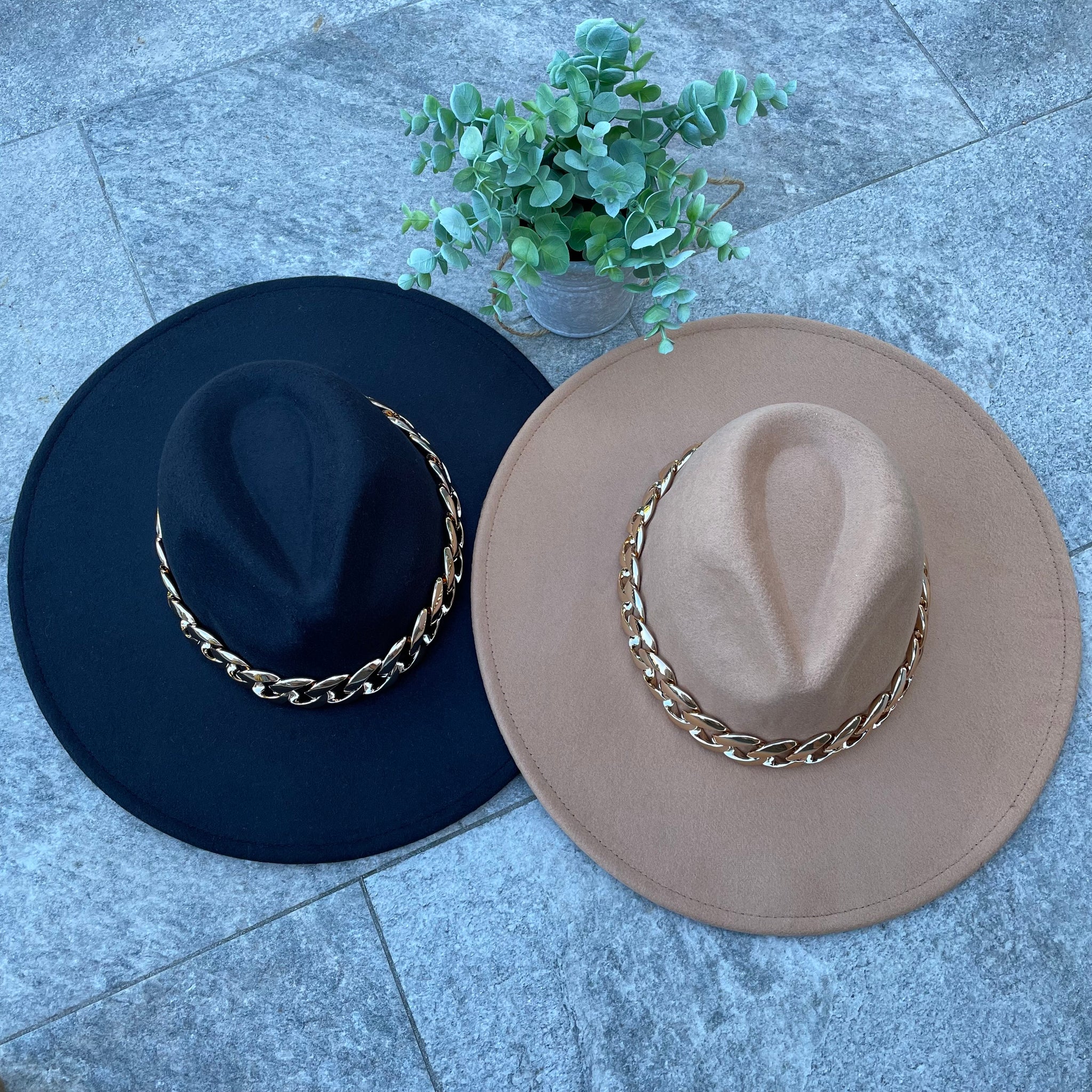 Chain link Strap western fashion hat
